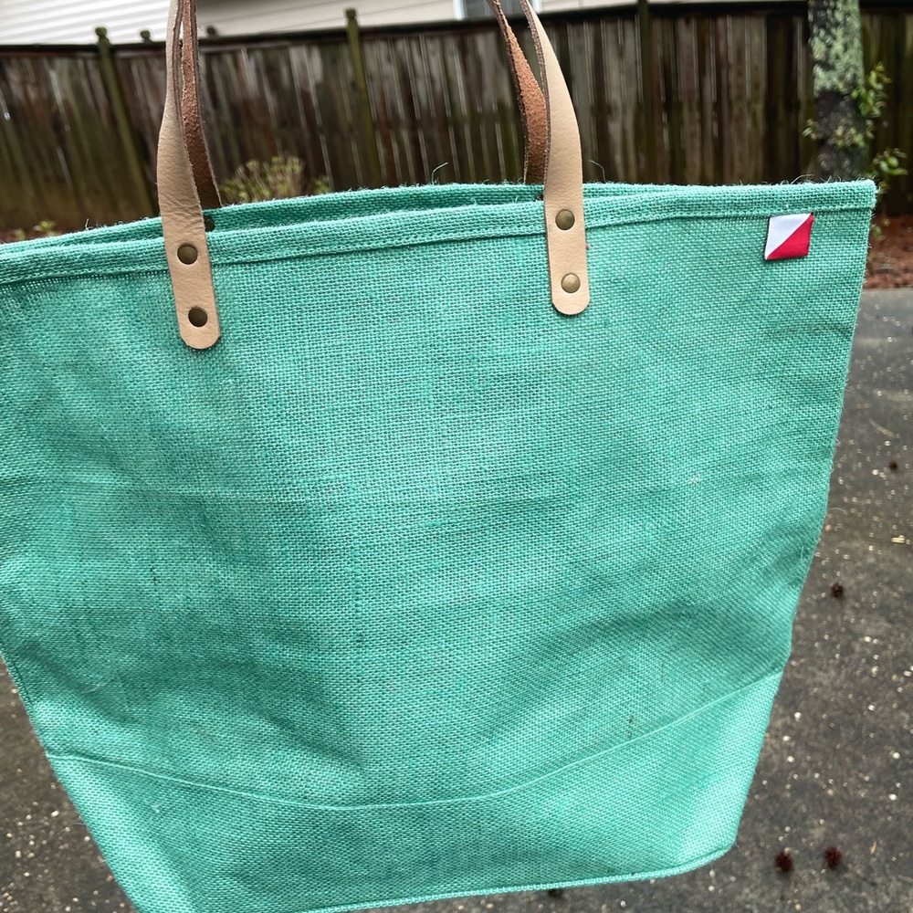 Shorebags Green Jute Tote Bag - Picture 8 of 10